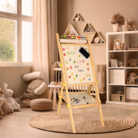 Oboustranná magnetická tabule s doplňky - 38x37x90 cm