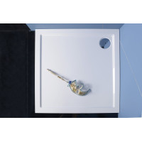 Polysan AURA sprchová vanička z litého mramoru, čtverec 70x70cm, bílá 41651