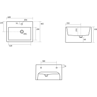 Kerasan KANAAL keramické umyvadlo 60x46, 5cm, bílá 574001
