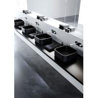 Kerasan HAKO keramické umyvadlo na desku 40x40 , černá mat 554431