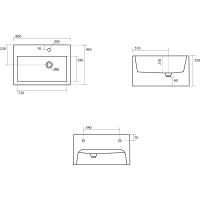 Kerasan KANAAL keramické umyvadlo 80x46, 5cm, verde mat 574111