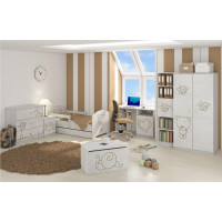 Dětská truhla na hračky s výřezem MÉĎA, norská borovice