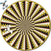 CURIOSI Oboustranné dřevěné puzzle Double: Kolotoč 88 dílků