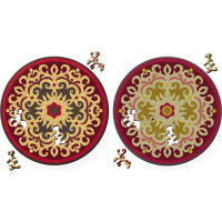 CURIOSI Oboustranné dřevěné puzzle Double: Růže 88 dílků