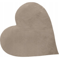 Tvarovaný polštář CLEO Velvet SRDCE - 35x35 cm - béžový