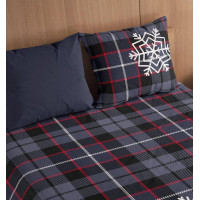 Bavlněné povlečení NORDIC Vločky - tmavě modré - 160x200 cm + 2x70x80 cm