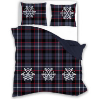 Bavlněné povlečení NORDIC Vločky - tmavě modré - 220x200 cm + 2x 70x80 cm