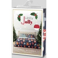 Ložní povlečení z mikrovlákna HOLLY JOLLY Vánoční motiv - tmavě modré/šedé - 160x200 cm