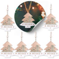 Vánoční dřevěné ozdoby na stromeček - Stromeček - 5 kusů