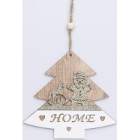 Vánoční dřevěné ozdoby na stromeček - Stromeček - 5 kusů