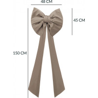 Ozdobná mašle DECO Velvet Glam Bow XXL 48x45x150 cm - béžová