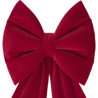Ozdobná mašle DECO Velvet Glam Bow XXL 48x45x150 cm - červená