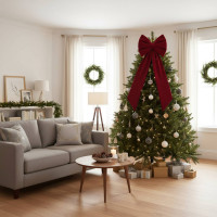 Ozdobná mašle DECO Velvet Glam Bow XXL 48x45x150 cm - červená