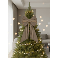 Ozdobná mašle DECO Velvet Glam Bow 50x40+50 cm - béžová