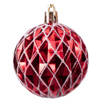 Sada vánočních baněk na stromeček SAPIN - 30 kusů - červené/bílé