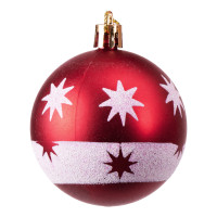 Sada vánočních baněk na stromeček SAPIN - 30 kusů - červené/bílé