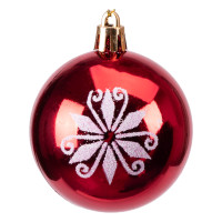 Sada vánočních baněk na stromeček SAPIN - 30 kusů - červené/bílé