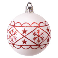 Sada vánočních baněk na stromeček SAPIN - 30 kusů - červené/bílé