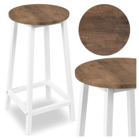 Barová židle FLINT Rustic - bílá/stařený dub