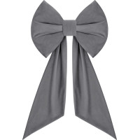 Ozdobná mašle DECO Velvet Glam Bow 50x40+50 cm - šedá
