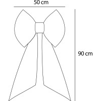 Ozdobná mašle DECO Velvet Glam Bow 50x40+50 cm - červená