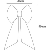 Ozdobná mašle DECO Velvet Glam Bow 50x40+50 cm - šedá