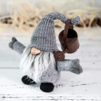 Vánoční skřítek 32 cm - šedý