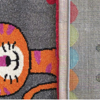 Dětský koberec Zvířátka v cirkuse - šedý