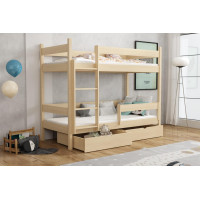 Dětská patrová postel z masivu borovice LEGEND se šuplíky - 200x90 cm
