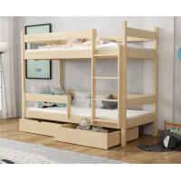 Dětská patrová postel z masivu borovice LEGEND se šuplíky - 200x90 cm