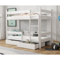 Dětská patrová postel z masivu borovice LEGEND se šuplíky - 200x90 cm