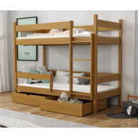 Dětská patrová postel z masivu borovice LEGEND se šuplíky - 200x90 cm