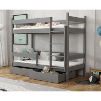 Dětská patrová postel z masivu borovice LEGEND se šuplíky - 200x90 cm