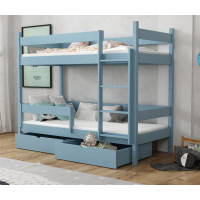 Dětská patrová postel z masivu borovice LEGEND se šuplíky - 200x90 cm