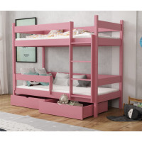 Dětská patrová postel z masivu borovice LEGEND se šuplíky - 200x90 cm