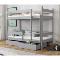 Dětská patrová postel z masivu borovice LEGEND se šuplíky - 200x90 cm