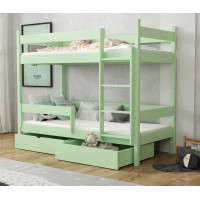 Dětská patrová postel z masivu borovice LEGEND se šuplíky - 200x90 cm