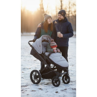 Dětský fusak do kočárku BABYMAM Premium - světle šedý melange/šedý