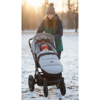 Dětský fusak do kočárku BABYMAM Premium - světle šedý melange/šedý