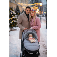 Dětský fusak do kočárku BABYMAM Premium - světle šedý melange/šedý