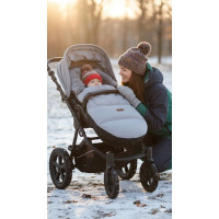 Dětský fusak do kočárku BABYMAM Premium - světle šedý melange/šedý