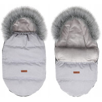 Dětský fusak do kočárku BABYMAM Premium - světle šedý melange/šedý