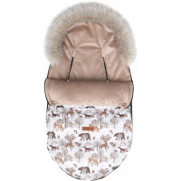 Dětský fusak do kočárku BABYMAM Premium - Zimní les/béžový