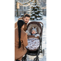 Dětský fusak do kočárku BABYMAM Premium - Zimní les/béžový