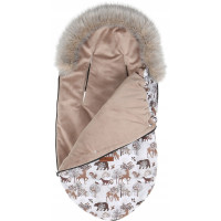 Dětský fusak do kočárku BABYMAM Premium - Zimní les/béžový