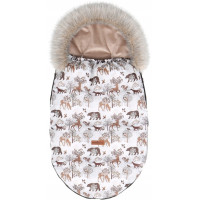 Dětský fusak do kočárku BABYMAM Premium - Zimní les/béžový