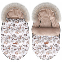 Dětský fusak do kočárku BABYMAM Premium - Zimní les/béžový