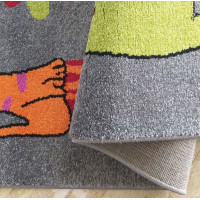 Dětský koberec Zvířátka v cirkuse - šedý