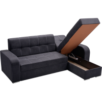 Rohová sedací souprava SOLUŇ - černá, pravá