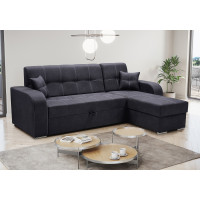 Rohová sedací souprava SOLUŇ - černá, pravá